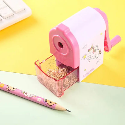 Manual Hand Crank Pencil Sharpener - Cartoon Design