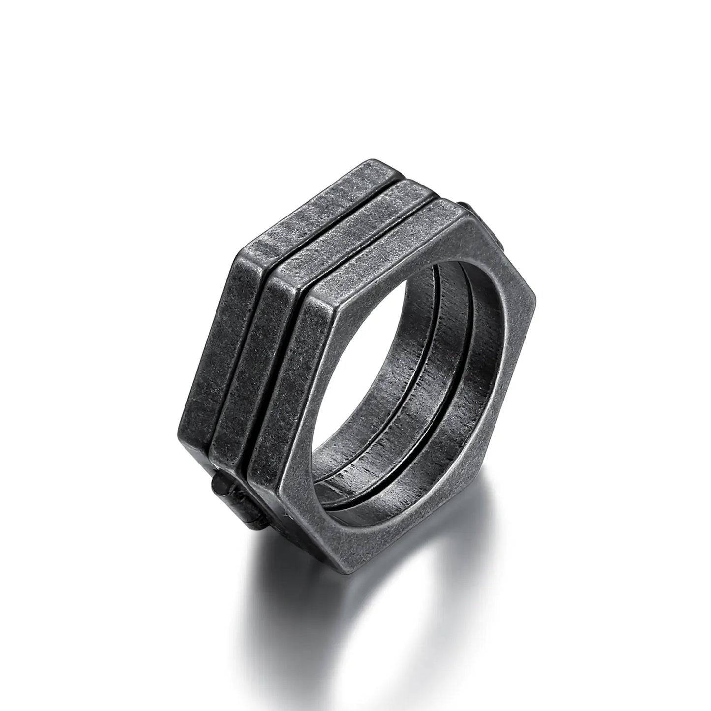 Multilateral Minimalist Retro Titanium Steel Ring