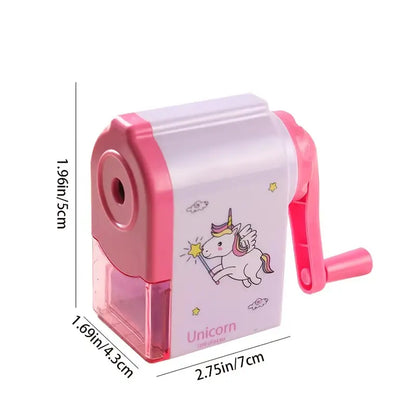 Manual Hand Crank Pencil Sharpener - Cartoon Design