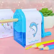 Manual Hand Crank Pencil Sharpener - Cartoon Design